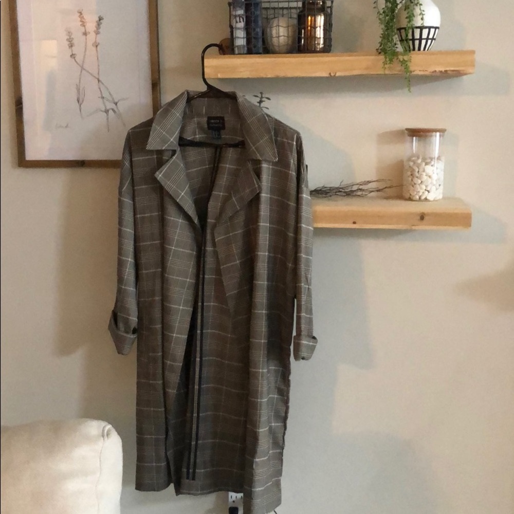 Plaid Trench Coat